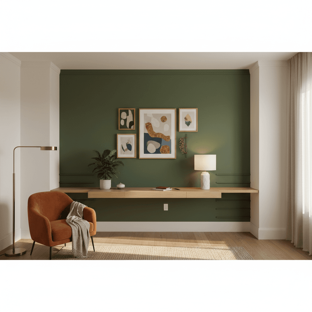 Transform Your Home Office: The Power of an Accent Wall - Roomellow