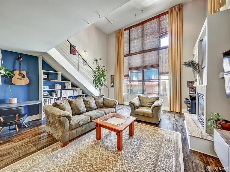 Before image of an industrial living room
