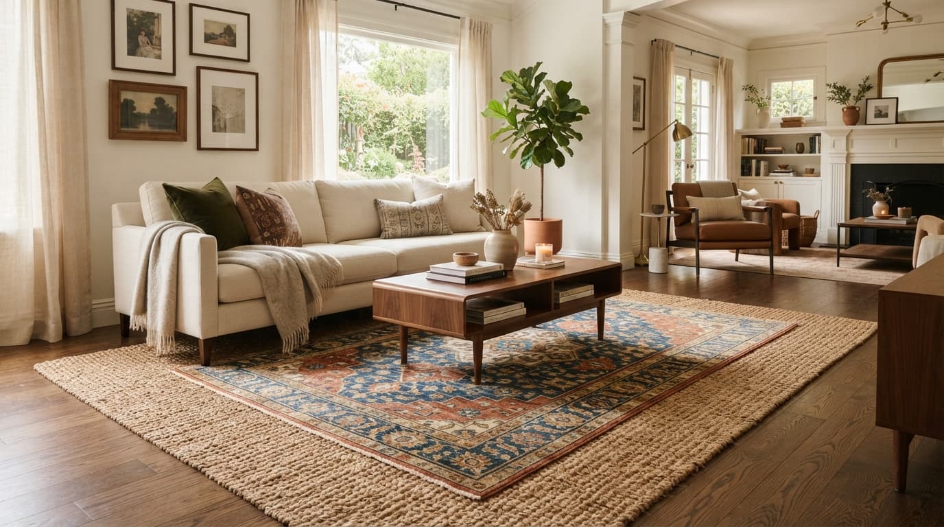 How to Layer Rugs in Your Living Room Like a Pro - Roomellow
