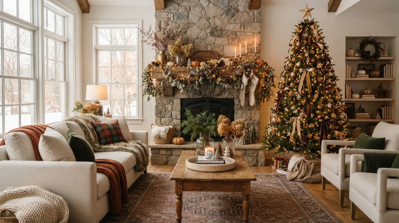 How to Seamlessly Transition Fall Decor to Christmas - Roomellow