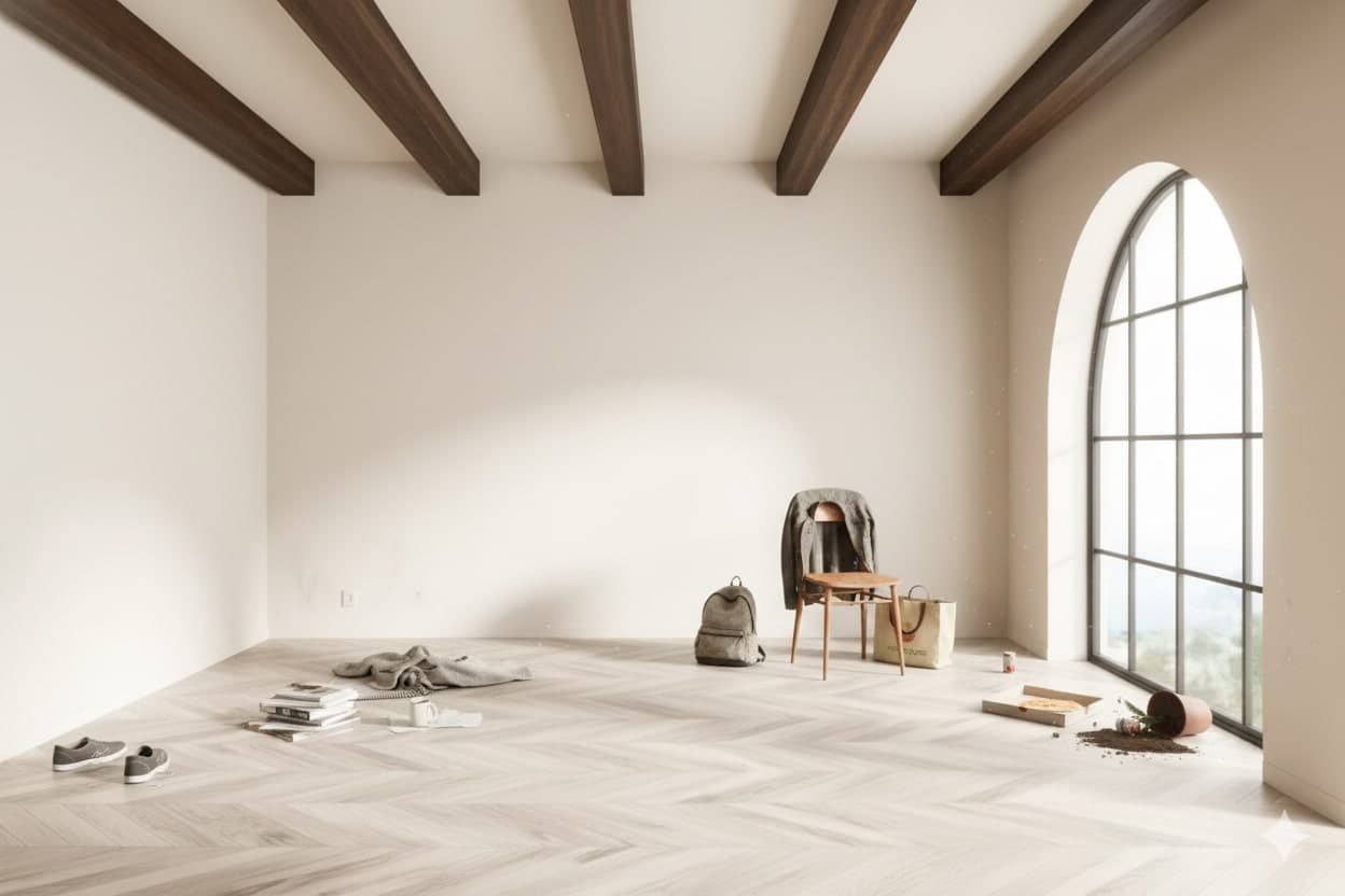 Room photo being prepared for AI interior design redesign